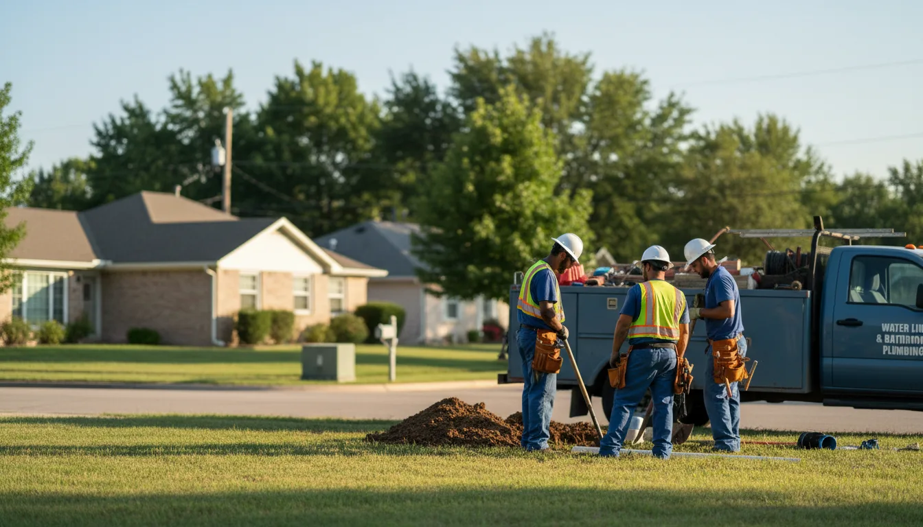 Residential water line and bathroom plumbing service in Fortuna, ND